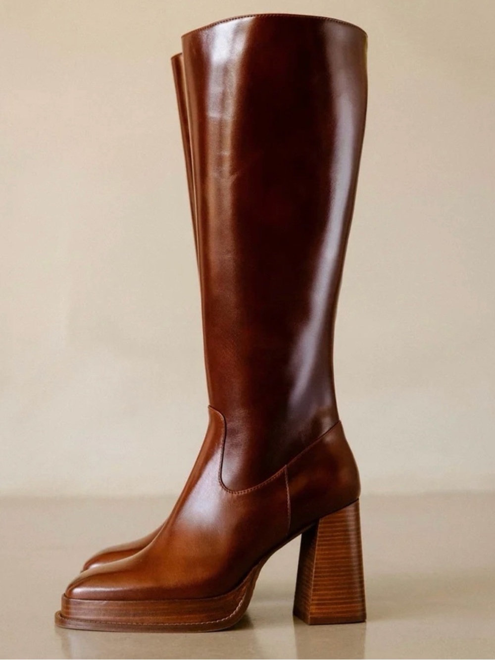 Bobbies Callie platform Leather Block Heel Boots